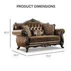 Divanetto tradizionale con borchie decorative marrone
