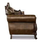 Divanetto tradizionale con borchie decorative marrone