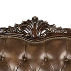 Divanetto tradizionale con borchie decorative marrone