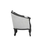 Poltrona Samael 37" lino grigio finitura marrone scuro