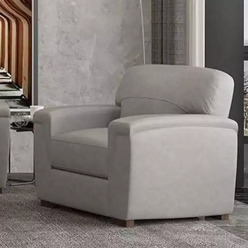43" Cornelia Accent Chair Beige Leather - Acme Furniture: Mid-Century, Tufted, Wood Composite