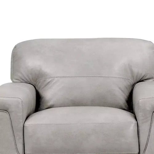 Poltrona Cornelia 43" in pelle beige - Mid-Century, con bottoni, legno composito