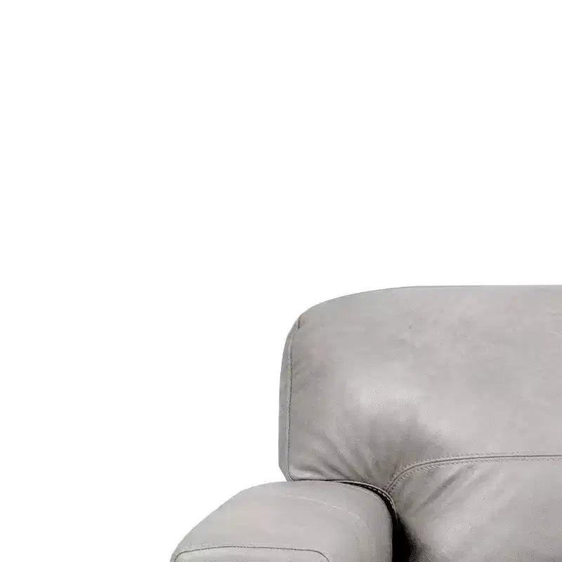 Poltrona Cornelia 43" in pelle beige - Mid-Century, con bottoni, legno composito
