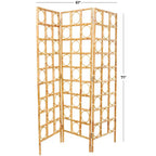 Divisorio a 3 pannelli in rattan intrecciato a mano con design a telaio aperto Marrone: Stile nautico costiero da spiaggia, Nessun assemblaggio richiesto