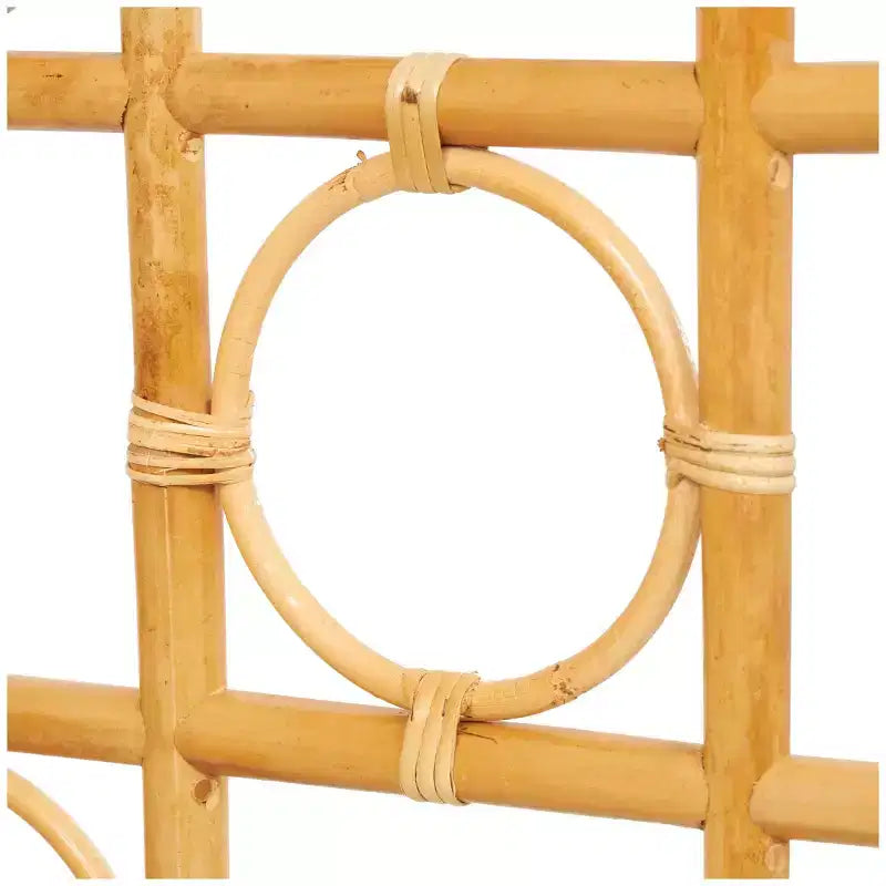 Divisorio a 3 pannelli in rattan intrecciato a mano con design a telaio aperto Marrone: Stile nautico costiero da spiaggia, Nessun assemblaggio richiesto