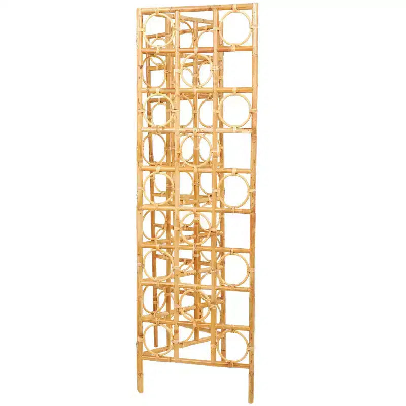 Divisorio a 3 pannelli in rattan intrecciato a mano con design a telaio aperto Marrone: Stile nautico costiero da spiaggia, Nessun assemblaggio richiesto