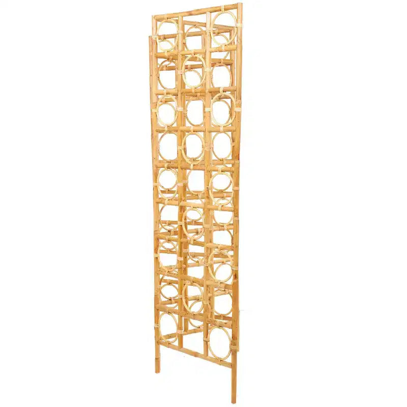 Divisorio a 3 pannelli in rattan intrecciato a mano con design a telaio aperto Marrone: Stile nautico costiero da spiaggia, Nessun assemblaggio richiesto