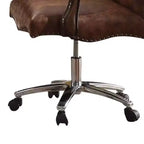 Sedia Versailles da 27" per la Seduta Attiva, Bicolore Marrone Chiaro in PU e Rovere Ciliegio: Ecopelle, Telaio in Metallo, Montaggio senza Attrezzi