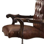 Sedia Versailles da 27" per la Seduta Attiva, Bicolore Marrone Chiaro in PU e Rovere Ciliegio: Ecopelle, Telaio in Metallo, Montaggio senza Attrezzi