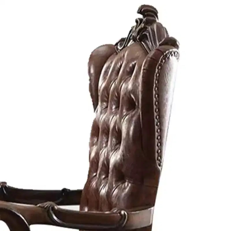 Sedia Versailles da 27" per la Seduta Attiva, Bicolore Marrone Chiaro in PU e Rovere Ciliegio: Ecopelle, Telaio in Metallo, Montaggio senza Attrezzi