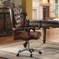 Sedia Versailles da 27" per la Seduta Attiva, Bicolore Marrone Chiaro in PU e Rovere Ciliegio: Ecopelle, Telaio in Metallo, Montaggio senza Attrezzi