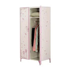 32" Priya II Mobiletto Decorativo Bianco e Viola Chiaro: Struttura in Metallo, Montaggio senza Attrezzi