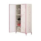 32" Priya II Mobiletto Decorativo Bianco e Viola Chiaro: Struttura in Metallo, Montaggio senza Attrezzi