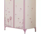 32" Priya II Mobiletto Decorativo Bianco e Viola Chiaro: Struttura in Metallo, Montaggio senza Attrezzi