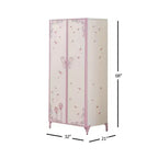 32" Priya II Mobiletto Decorativo Bianco e Viola Chiaro: Struttura in Metallo, Montaggio senza Attrezzi
