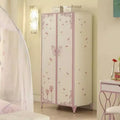 32" Priya II Mobiletto Decorativo Bianco e Viola Chiaro: Struttura in Metallo, Montaggio senza Attrezzi