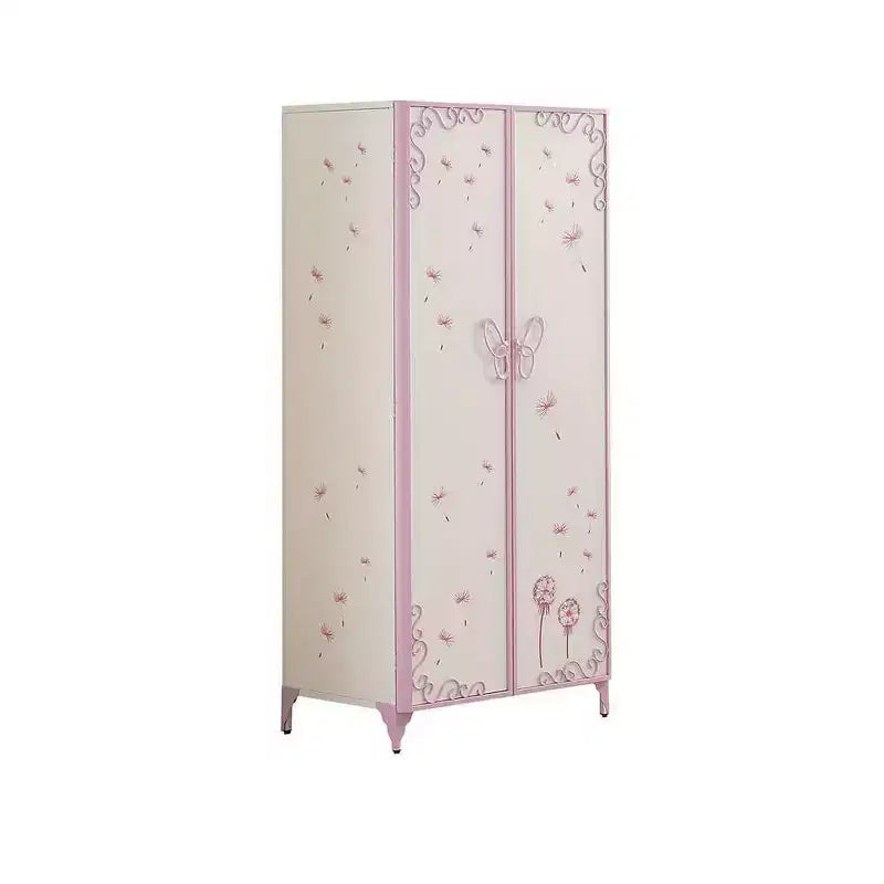 32" Priya II Mobiletto Decorativo Bianco e Viola Chiaro: Struttura in Metallo, Montaggio senza Attrezzi