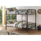 Letto a castello completo Bristol Loft e Letto a castello marrone scuro da 79": struttura in metallo, non necessita di rete a molle