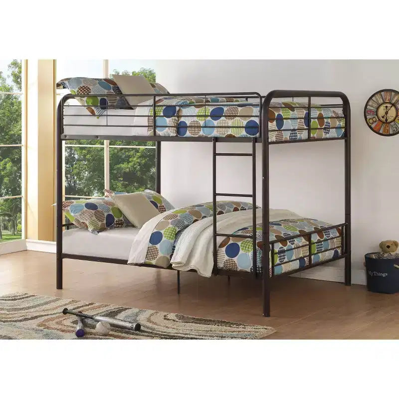 Letto a castello completo Bristol Loft e Letto a castello marrone scuro da 79": struttura in metallo, non necessita di rete a molle