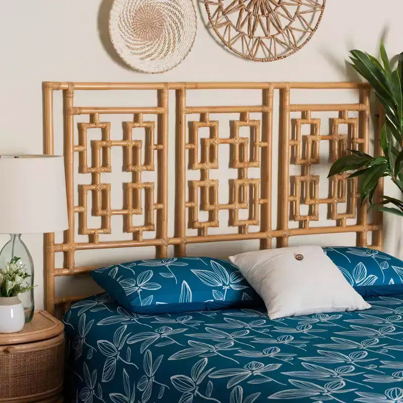 Testiera indipendente in rattan, colore miele chiaro