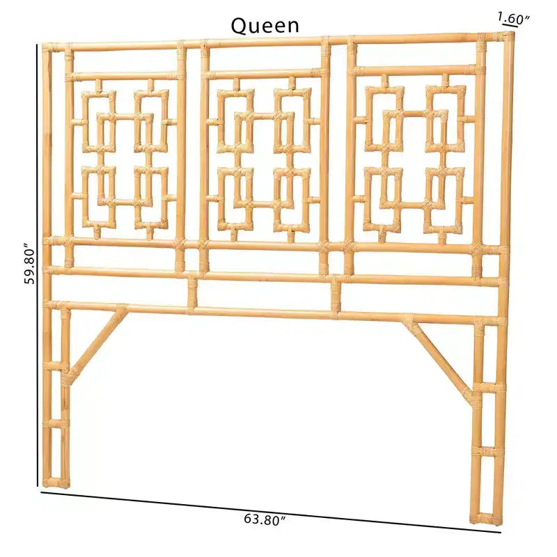 Testiera indipendente in rattan, colore miele chiaro