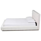 Letto a piattaforma Queen Size in tessuto orsetto Braylin bianco