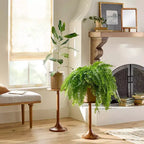 Specchio accentato in legno con piedini in ottone