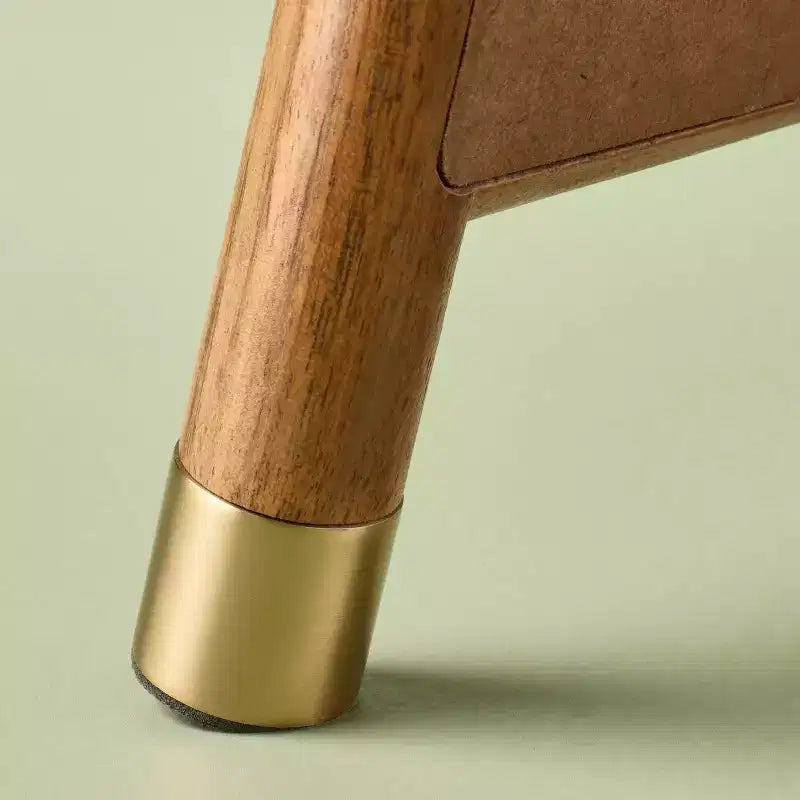 Specchio accentato in legno con piedini in ottone