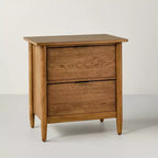 Wood and Cane 2 Drawer Nightstand Aged Oak - Hearth & Hand™ with Magnolia