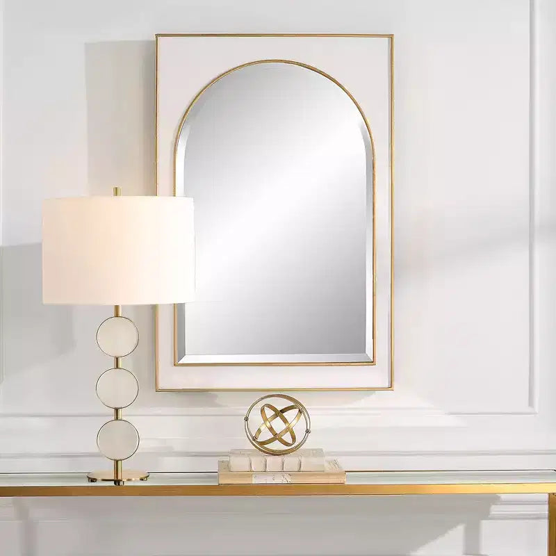 Specchio da parete in foglia oro anticato 25 x 37 1/2