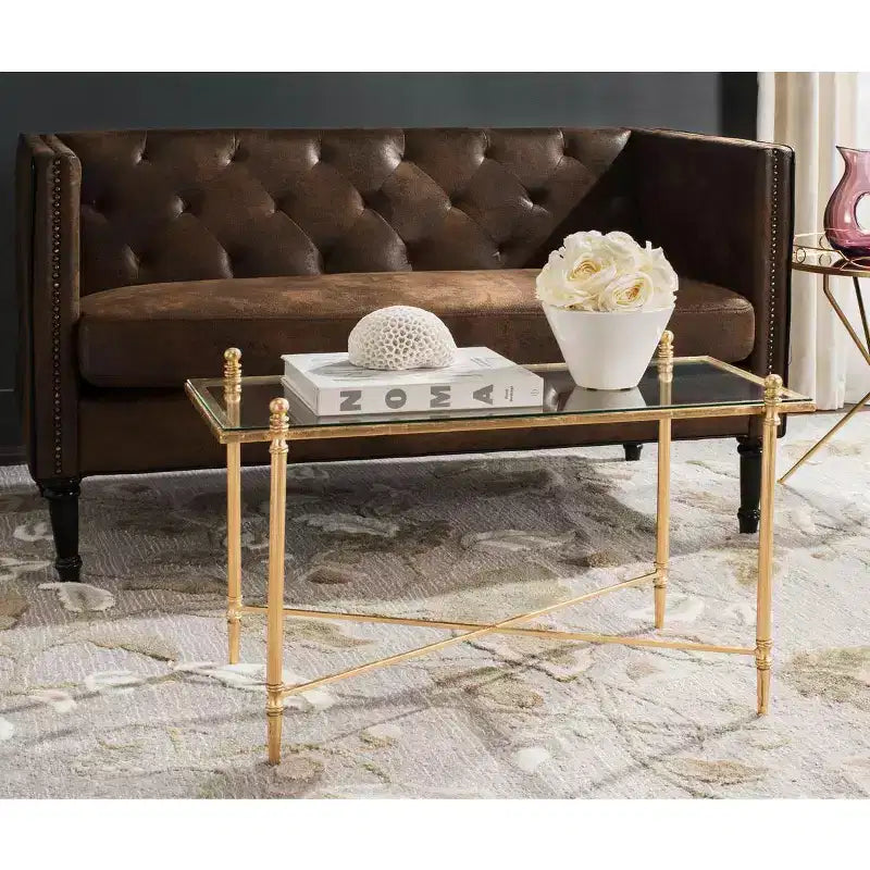 Tavolino da salotto - Oro/Vetro