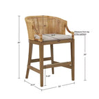 Sgabello da bar alto artigianale in rattan