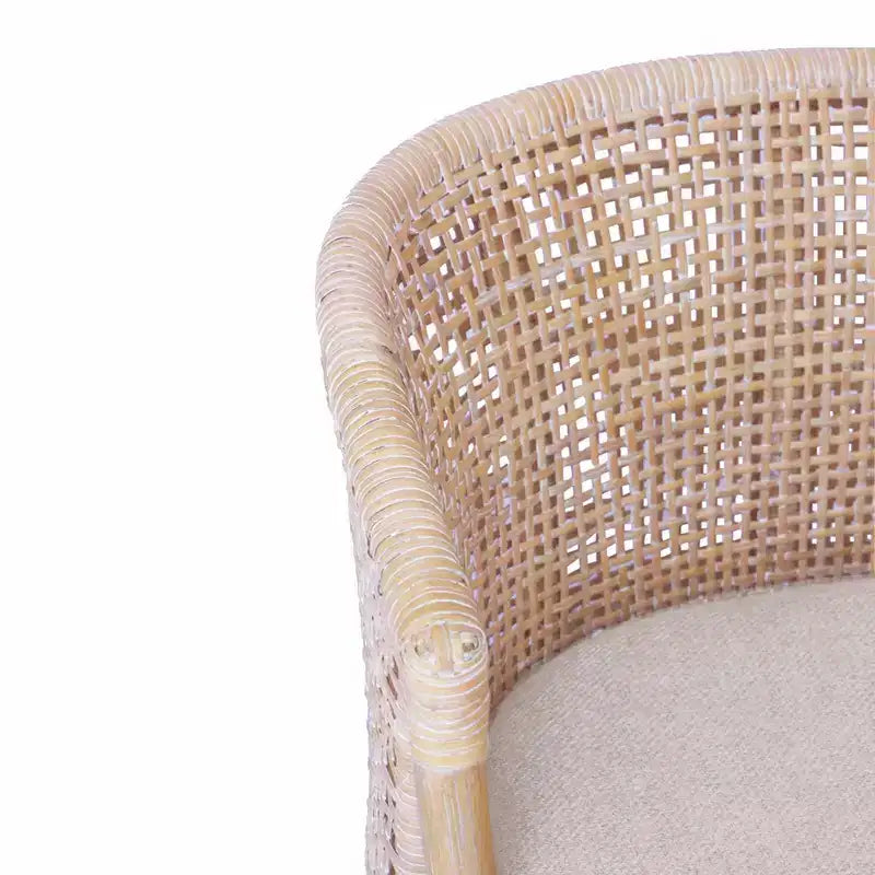 Sgabello da bar alto artigianale in rattan