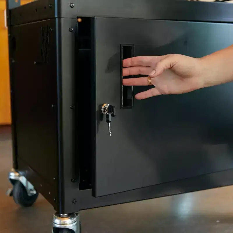 Supporto per carrello multimediale per presentazioni AV mobile con vano portaoggetti, carrello tecnologico, nero
