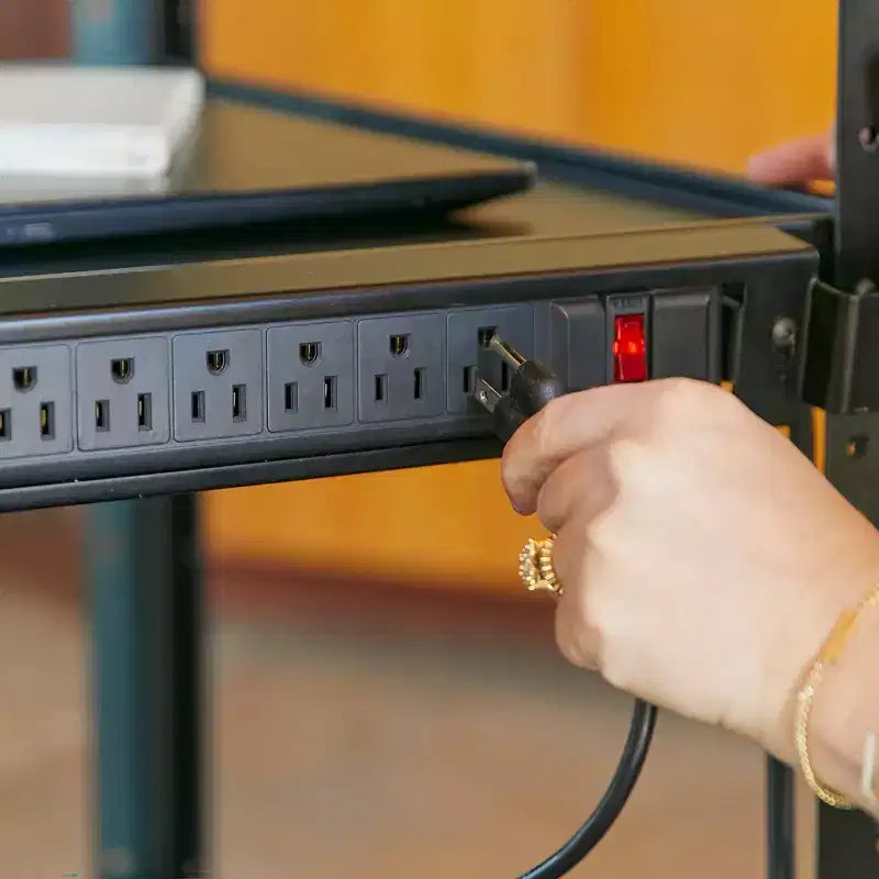 Supporto per carrello multimediale per presentazioni AV mobile con vano portaoggetti, carrello tecnologico, nero