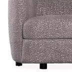 Divanetto curvo in tessuto bouclé Boho con cuscini a molle insacchettate