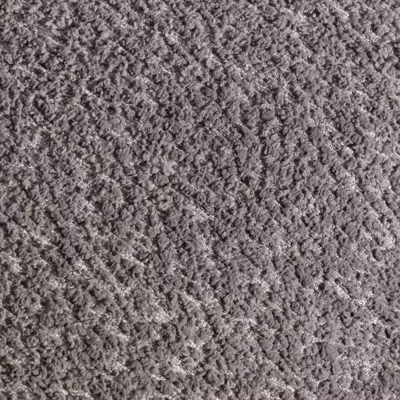 Divanetto curvo in tessuto bouclé Boho con cuscini a molle insacchettate