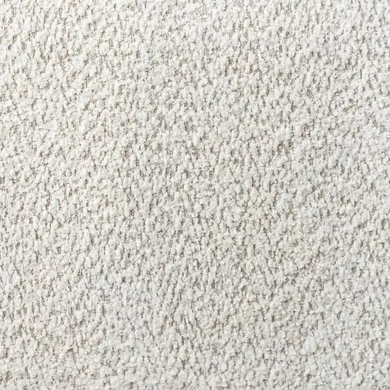 Divanetto curvo in tessuto bouclé Boho con cuscini a molle insacchettate
