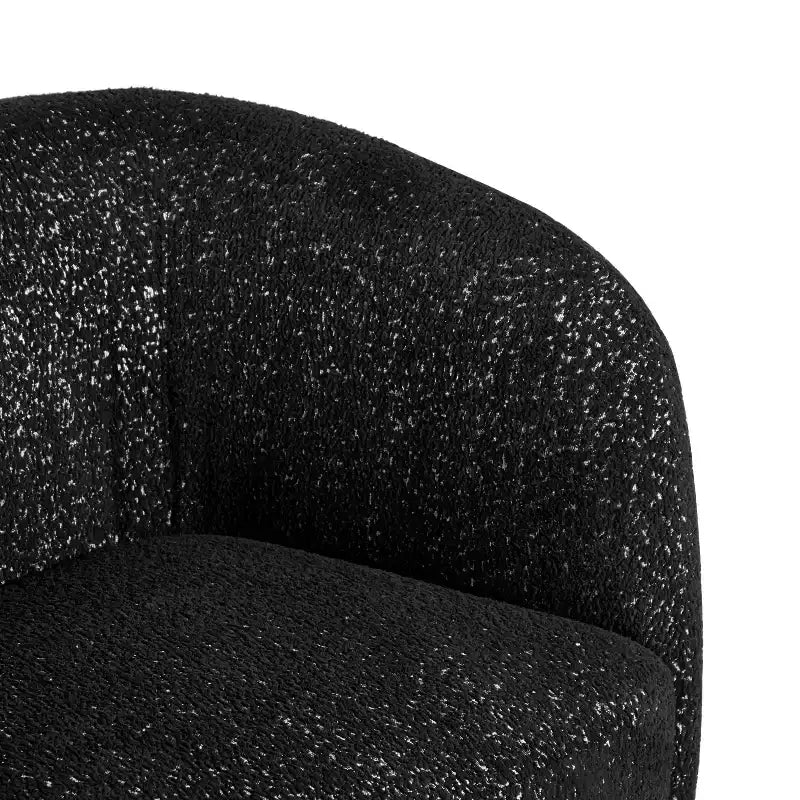 Divanetto curvo in tessuto bouclé Boho con cuscini a molle insacchettate