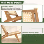 1/2 SEDIE IN LEGNO DI TEAK MODERNE DI METÀ SECOLO CON SEDILE E SCHIENALE IN RATTAN INTRECCIATO A MANO