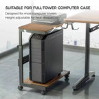 Carrello mobile porta CPU regolabile in altezza con tappetino per mouse
