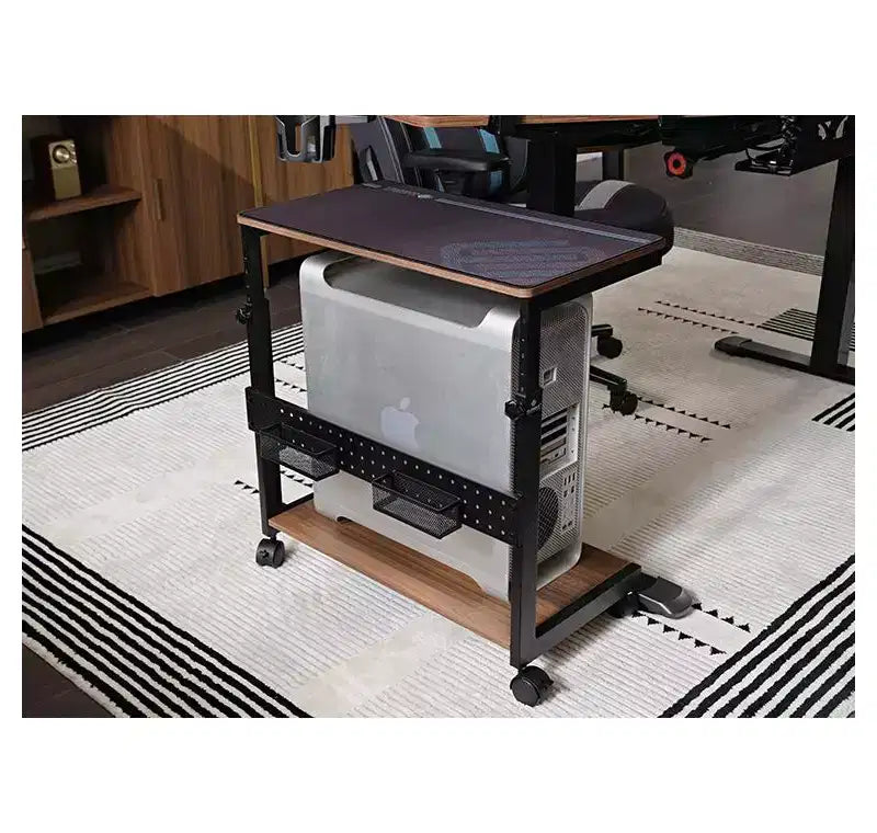 Carrello mobile porta CPU regolabile in altezza con tappetino per mouse