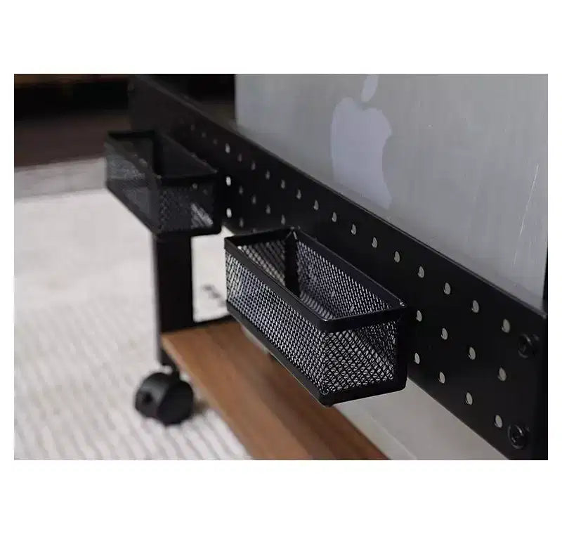 Carrello mobile porta CPU regolabile in altezza con tappetino per mouse