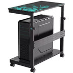 Carrello mobile porta CPU regolabile in altezza con tappetino per mouse