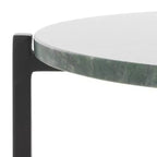Tavolino rotondo d'appoggio - Marmo verde/Nero