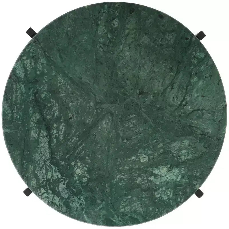 Tavolino rotondo d'appoggio - Marmo verde/Nero