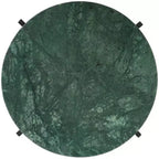 Tavolino rotondo d'appoggio - Marmo verde/Nero
