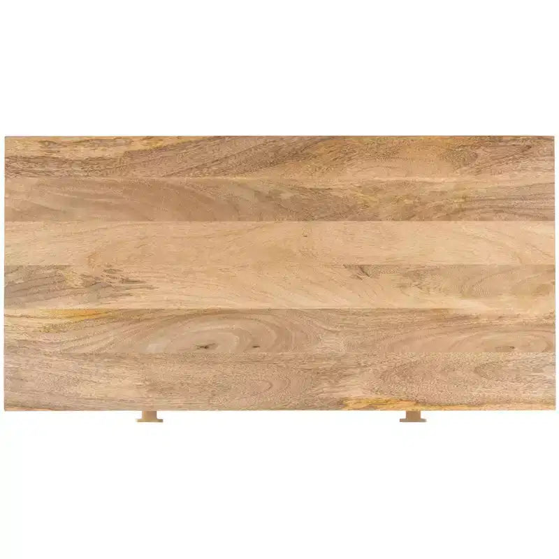 Scrivania con cassetti - Naturale/Ottone