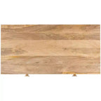 Scrivania con cassetti - Naturale/Ottone