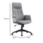 Sedia da Ufficio Ergonomica in Pelle con Schienale Alto Regolabile in Altezza, Girevole e Inclinabile, Braccioli, Sedia da Scrivania Moderna per Ufficio Domestico